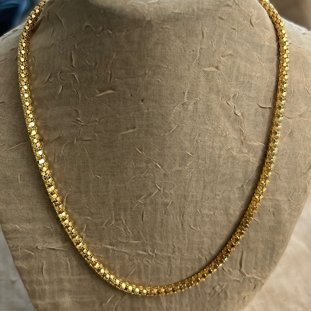 LIRM 18k Gold Plated over 925 Sterling Mesh Necklace